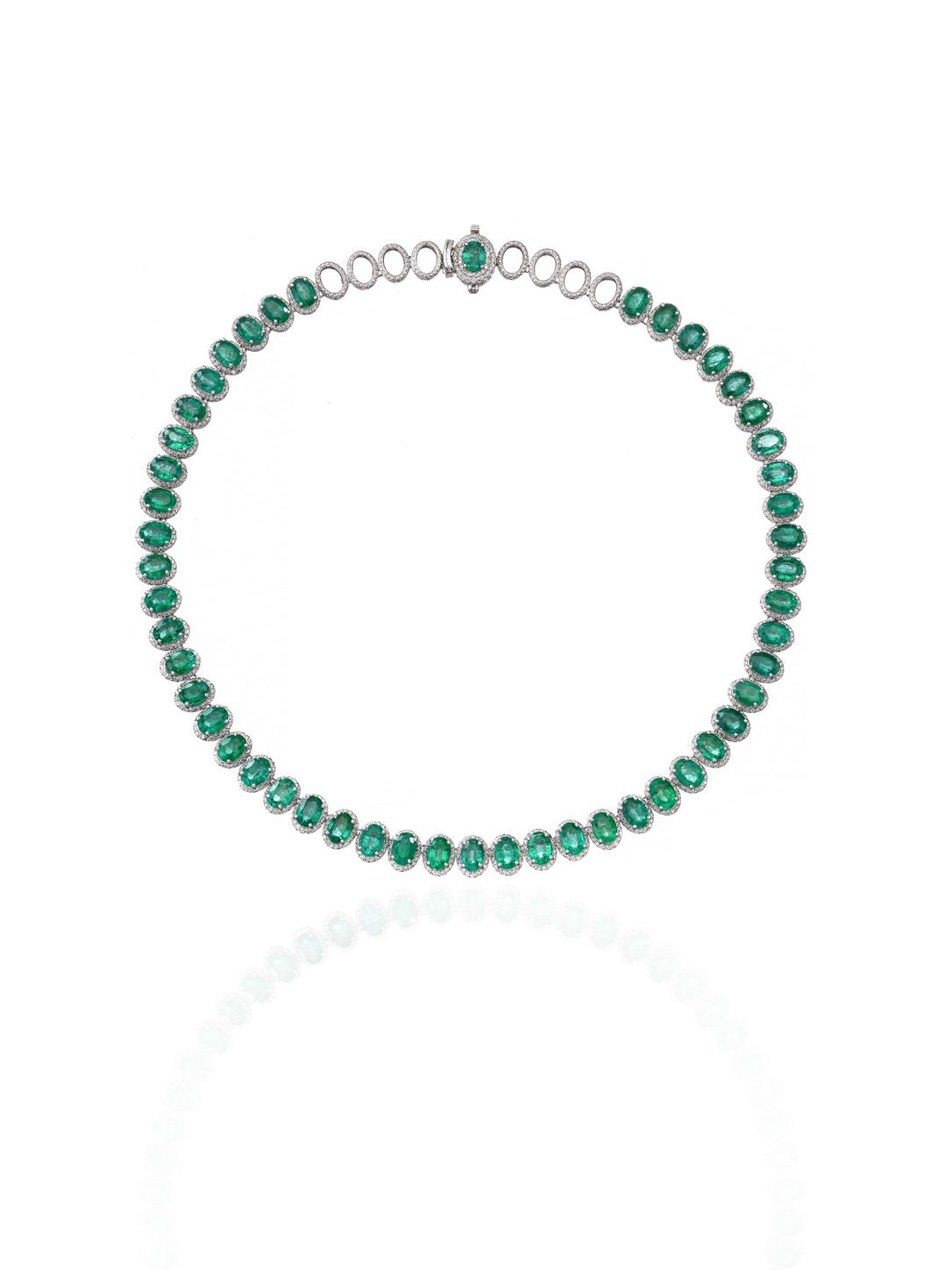 Emerald Grace Diamond Tennis Necklace in 18K Gold | Luxury Fine Jewellery