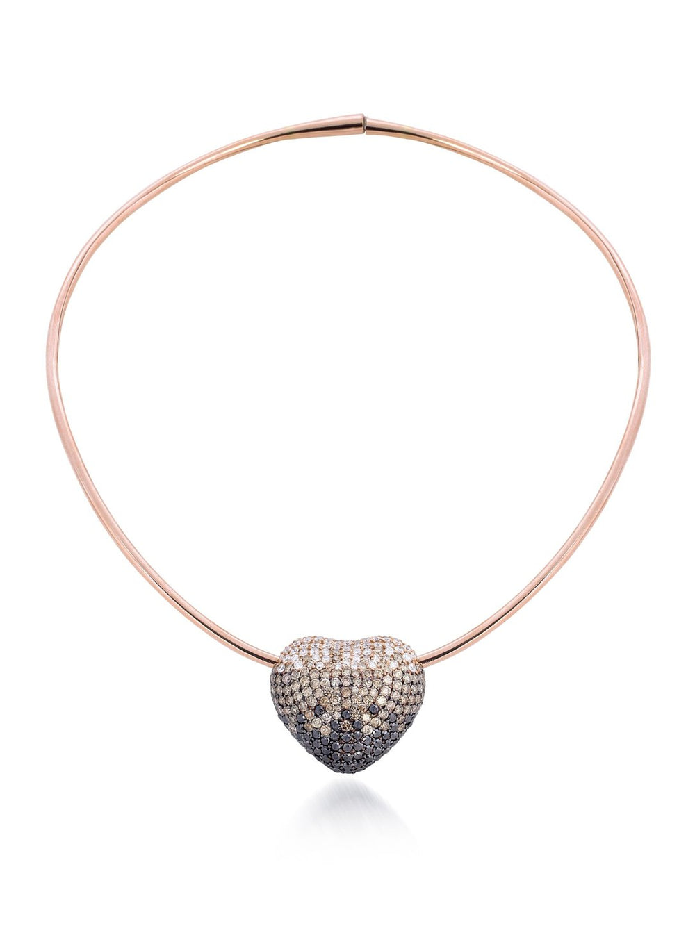 Disco Heart Ombre Diamond Necklace in 18K Gold | Luxury Heart Jewellery