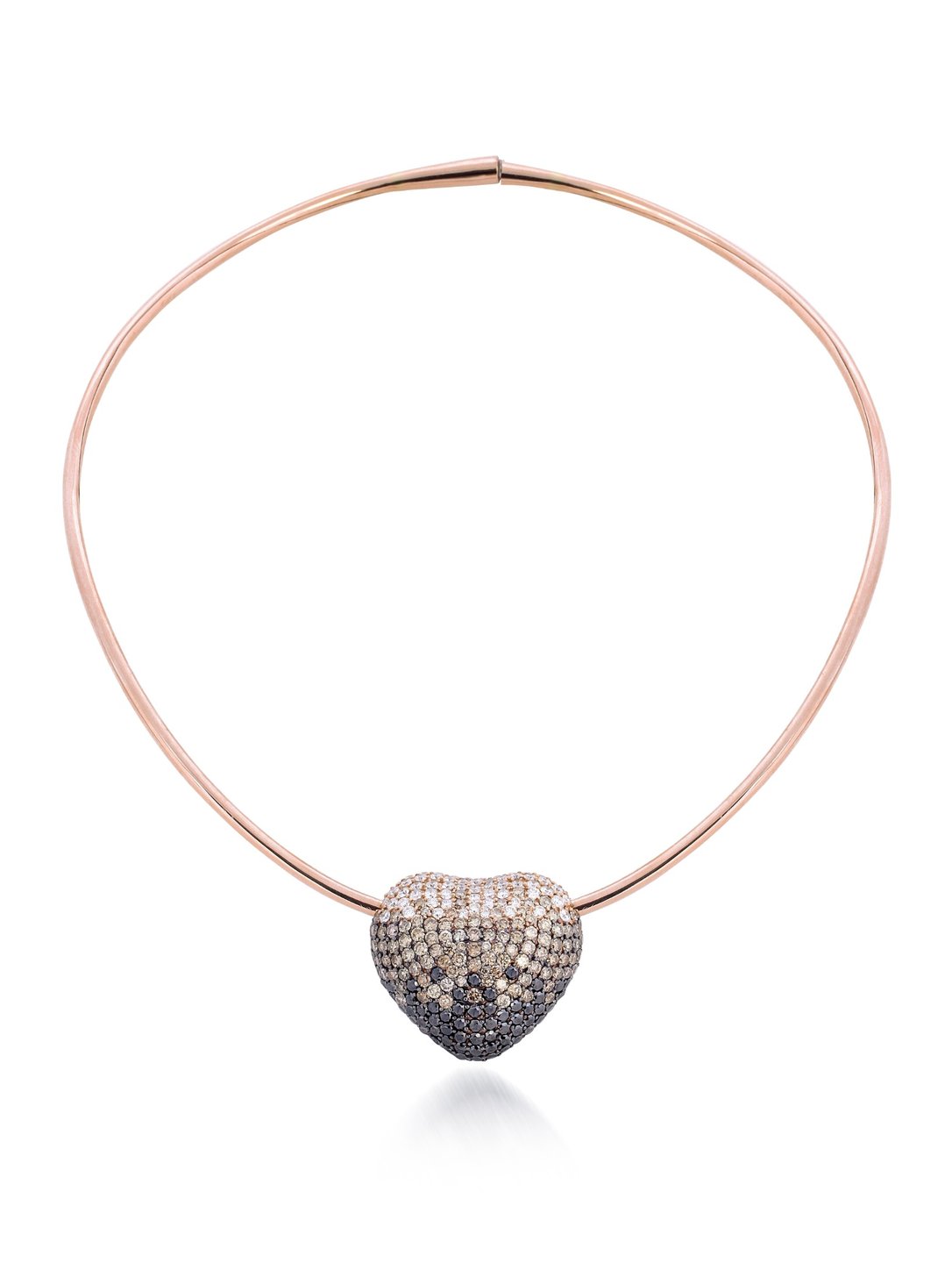 Disco Heart Ombre Diamond Necklace in 18K Gold | Luxury Heart Jewellery