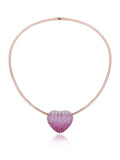 Disco Heart Strawberry Diamond Necklace in 18K Gold | Luxury Heart Jewellery