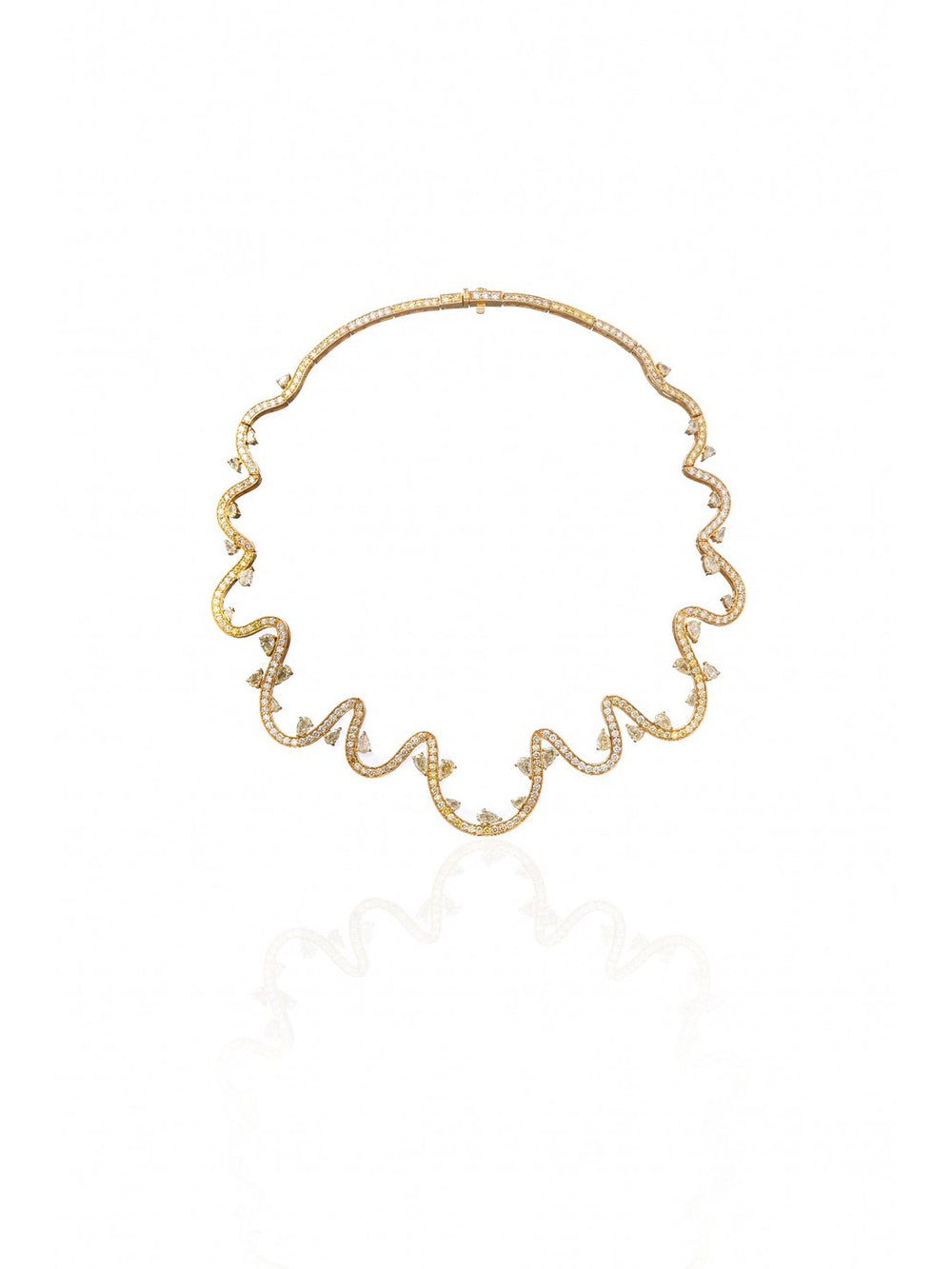 Aurelia Cascade Diamond Necklace in 18K Gold | Luxury Statement Fine Jewellery