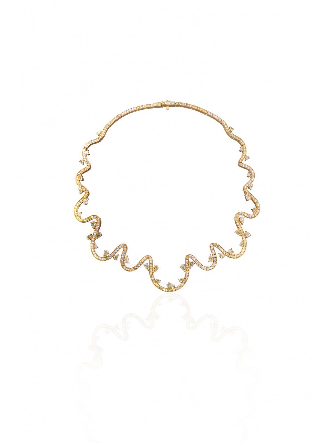 Aurelia Cascade Diamond Necklace in 18K Gold | Luxury Statement Fine Jewellery