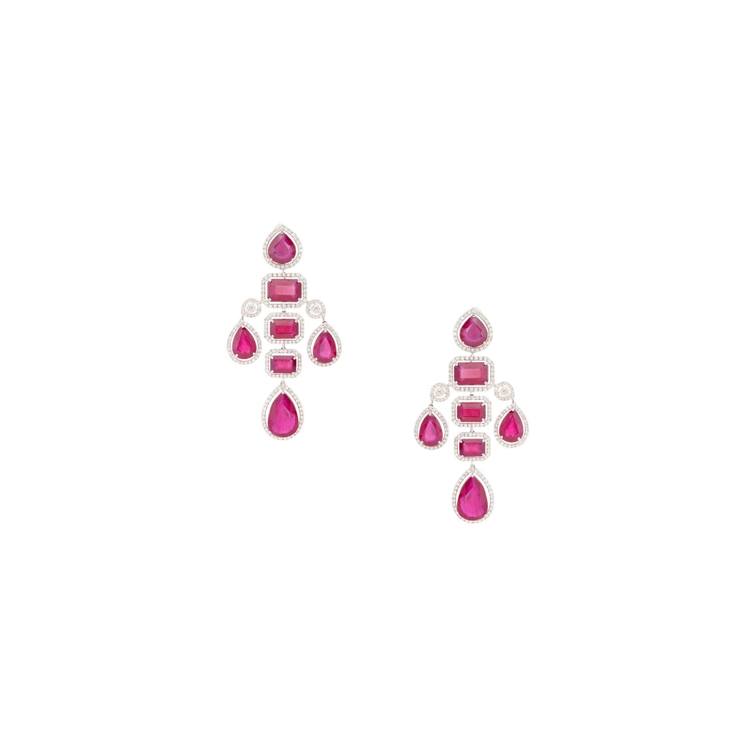 Rouge Royale Diamond & Ruby Drop Earrings in 18K Gold