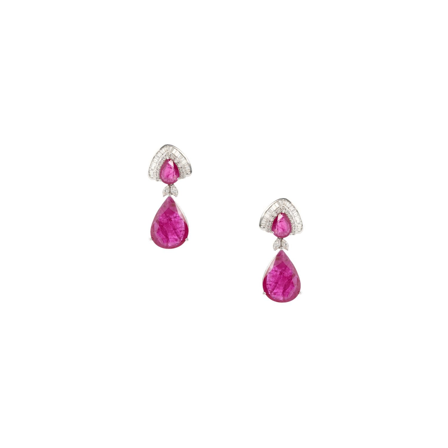 Rosé Eclipse Diamond Drop Earrings in 18K Gold