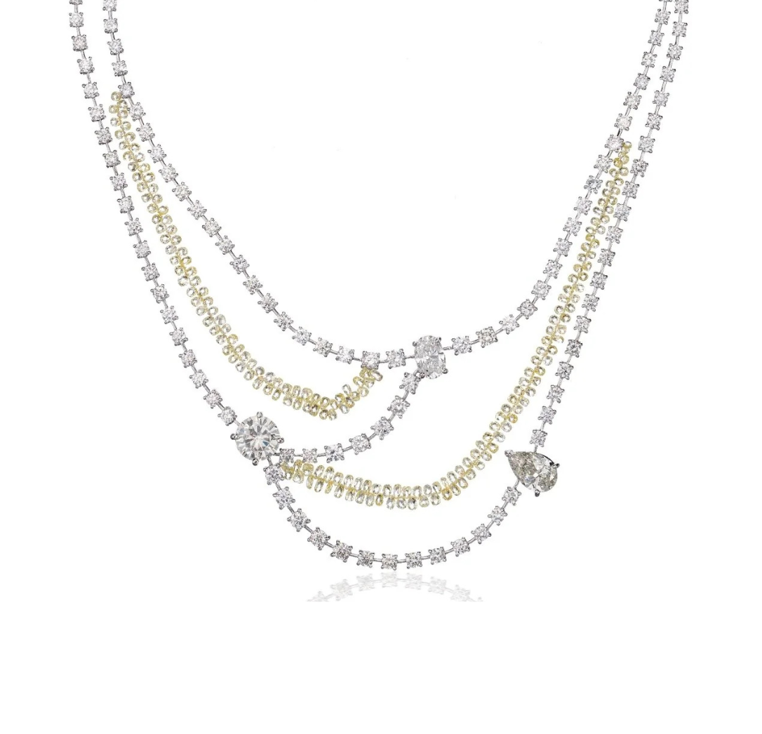 Éternelle Layered Diamond Necklace Set in 18K Gold | Luxury Fine Jewellery