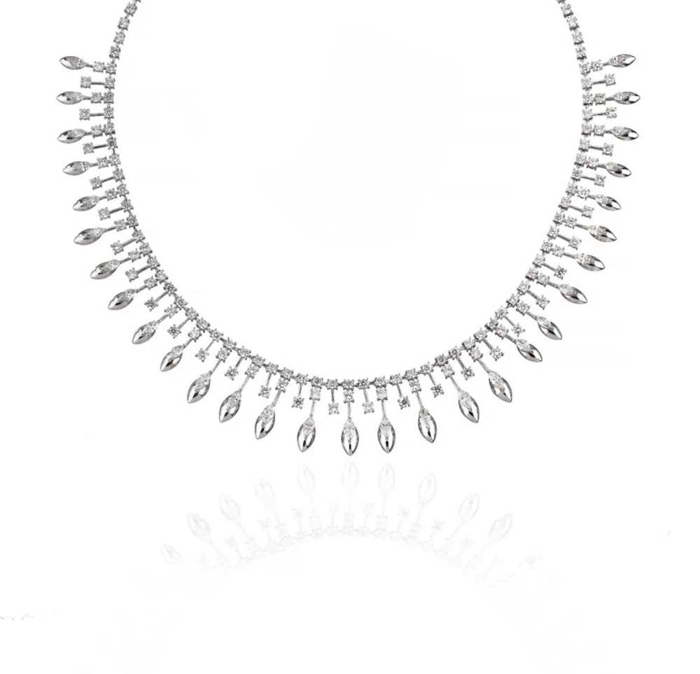 Pink Diamond Statement Necklace in 18K Gold