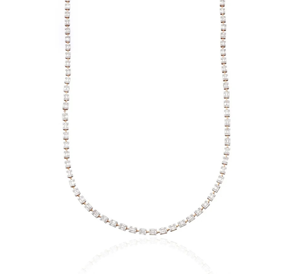 Classic Diamond Chain Necklace in 18K Gold