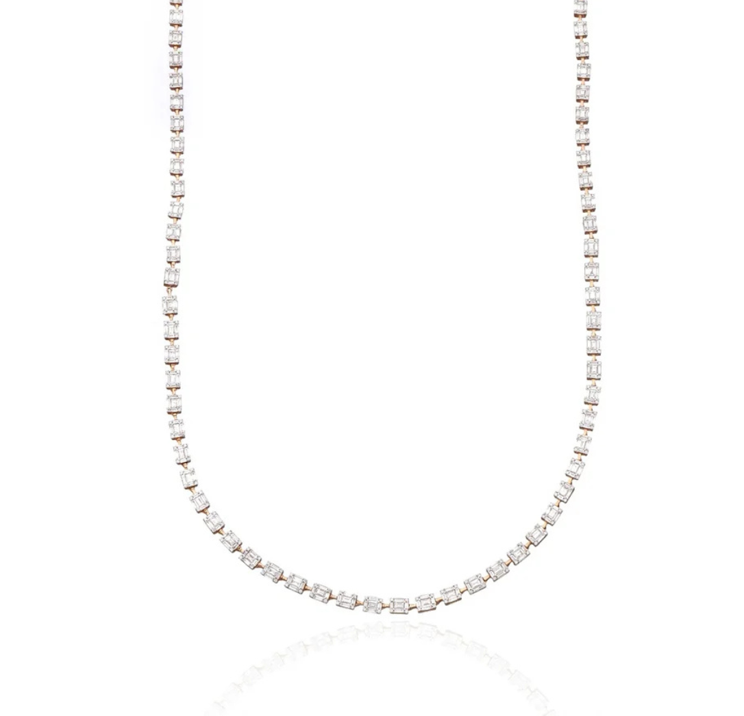 Classic Diamond Chain Necklace in 18K Gold