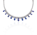 Midnight Sapphire Drop Diamond Necklace in 18K Gold | Luxury Fine Jewellery