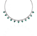Emerald Drop Fringe Diamond Necklace in 18K Gold | Luxury Statement Fine Jewellery