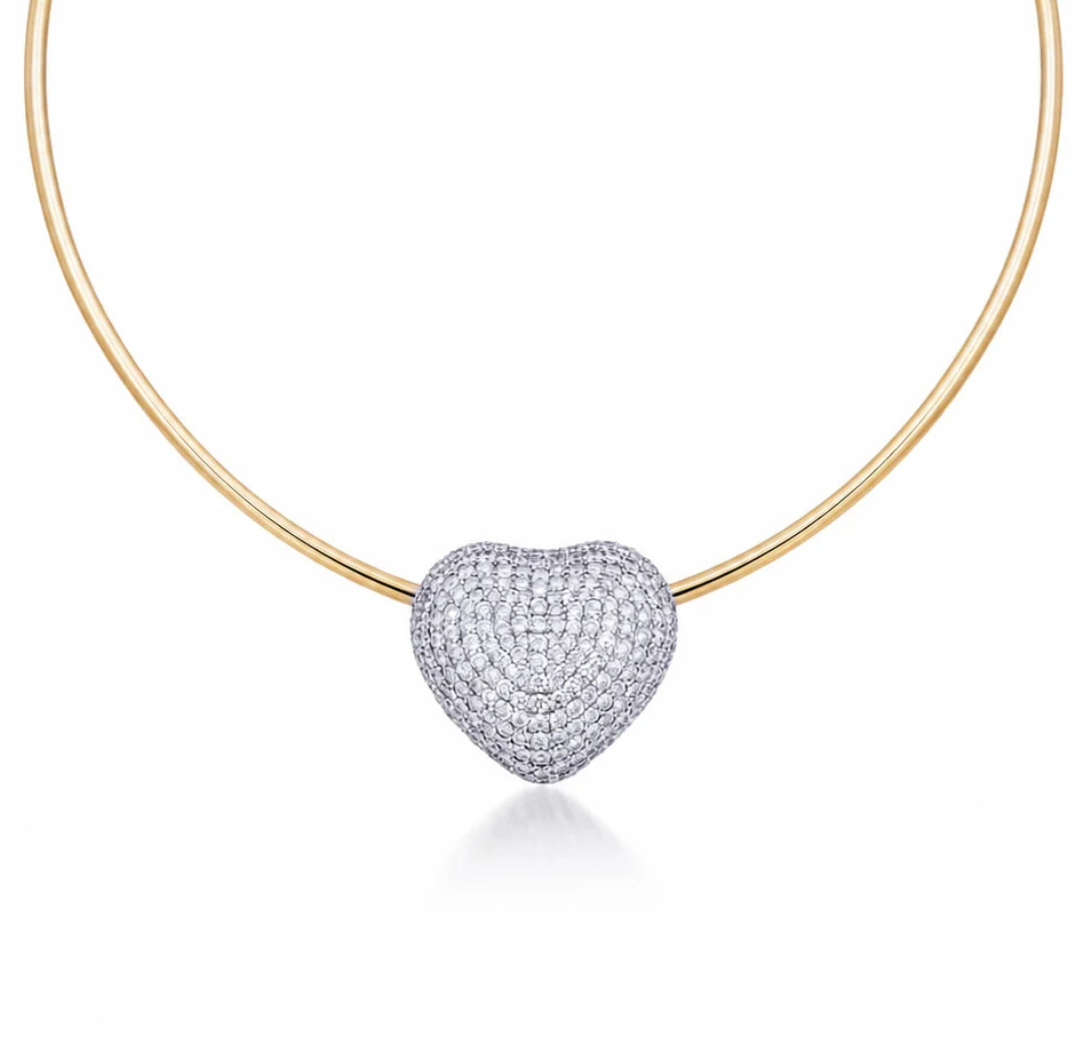 Celeste Heart Diamond Necklace in 18K Gold | Luxury Fine Jewellery