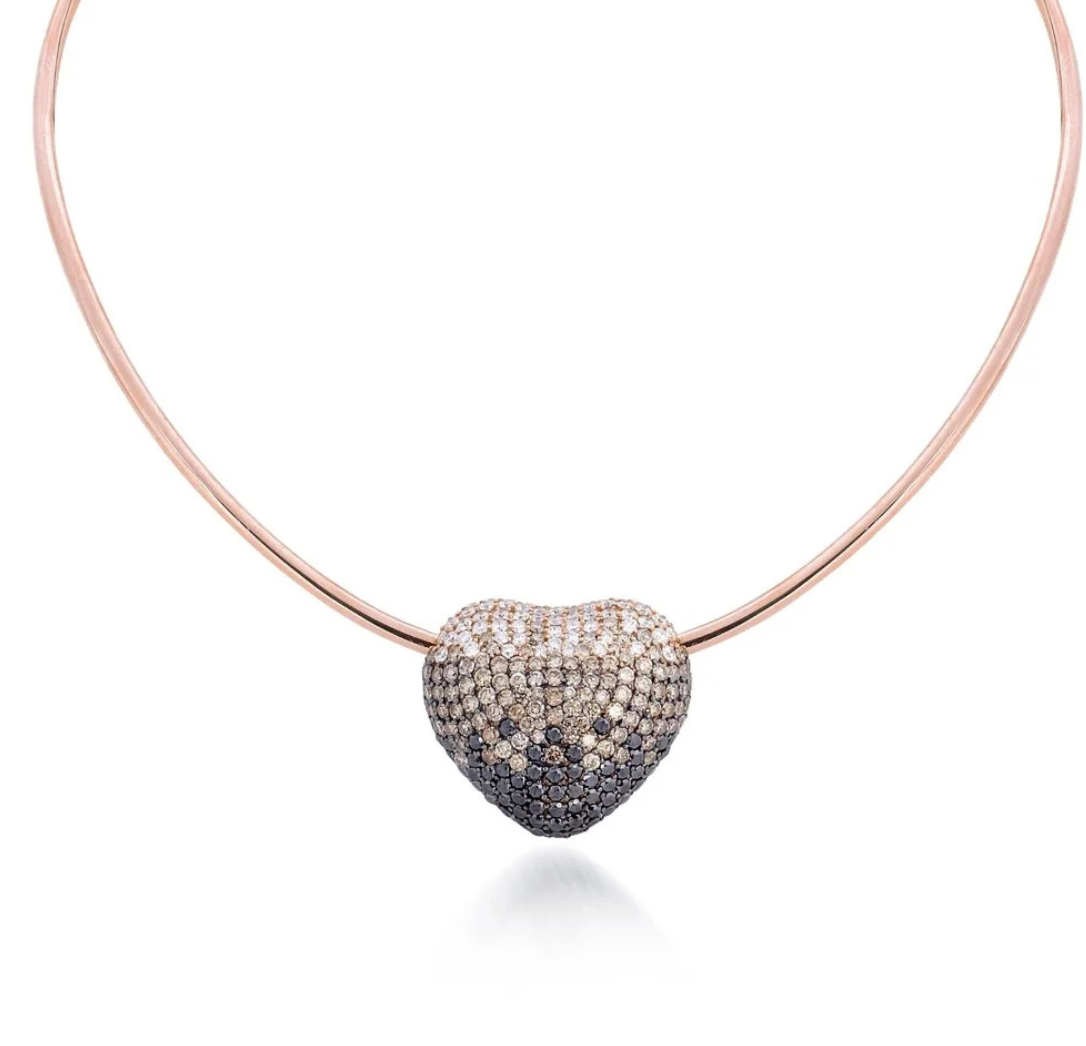 Veloura Heart Diamond Collar Necklace in 18K Gold | Luxury Fine Jewellery