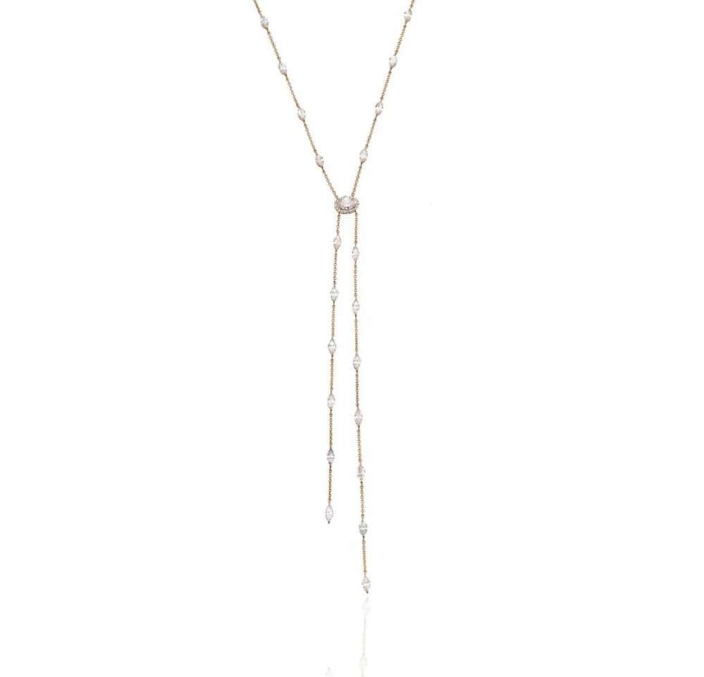 Celeste Diamond Lariat Necklace in 18K Gold | Luxury Fine Jewellery