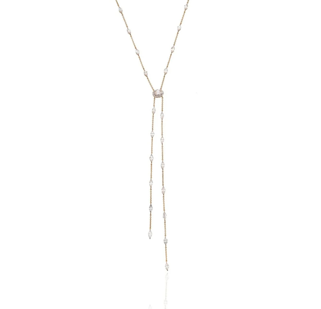 Celeste Diamond Lariat Necklace in 18K Gold | Luxury Fine Jewellery
