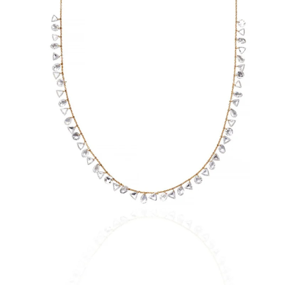 Rosé Cascade Rose Cut Diamond Necklace in 18K Gold | Luxury Fine Jewellery