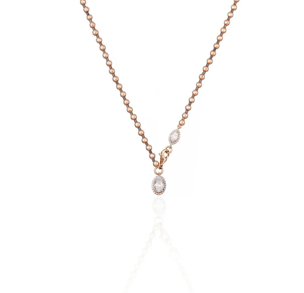Rosé Solitaire Diamond Collar Necklace in 18K Gold | Luxury Fine Jewellery