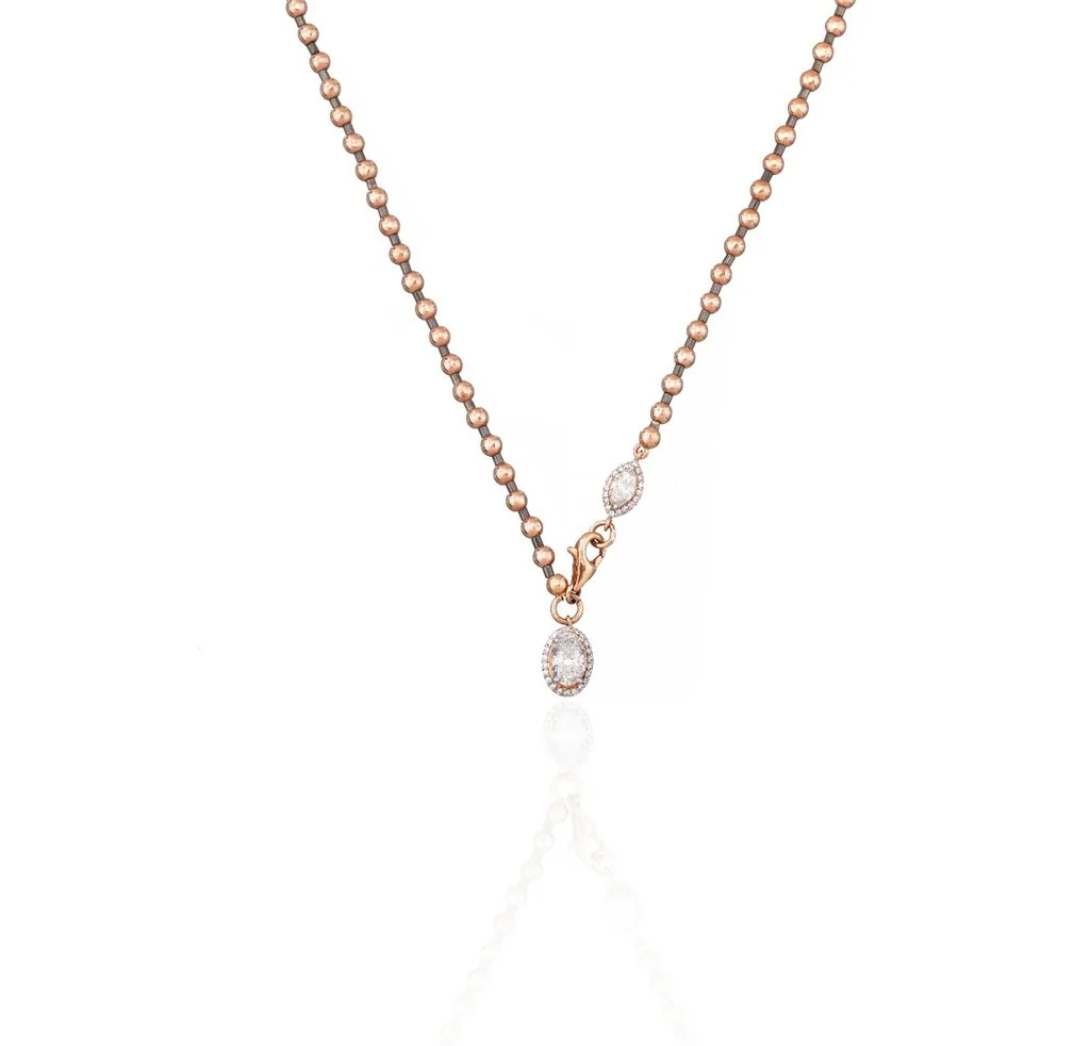 Rosé Solitaire Diamond Collar Necklace in 18K Gold | Luxury Fine Jewellery