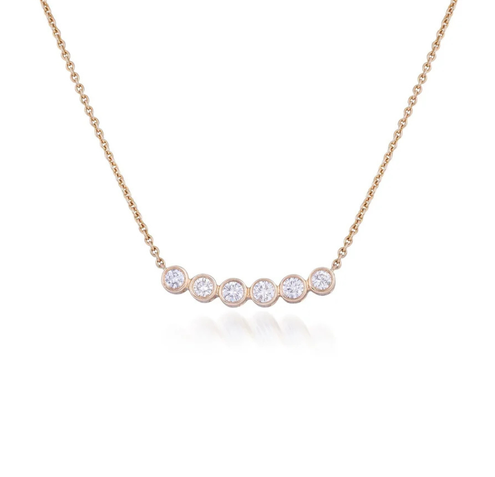Tiara Round Diamond Pendant Necklace in 18K Gold