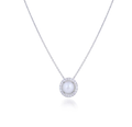 Pearl Diamond Pendant Necklace in 18K Gold