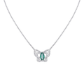Emerald Diamond Pendant Necklace in 18K Gold
