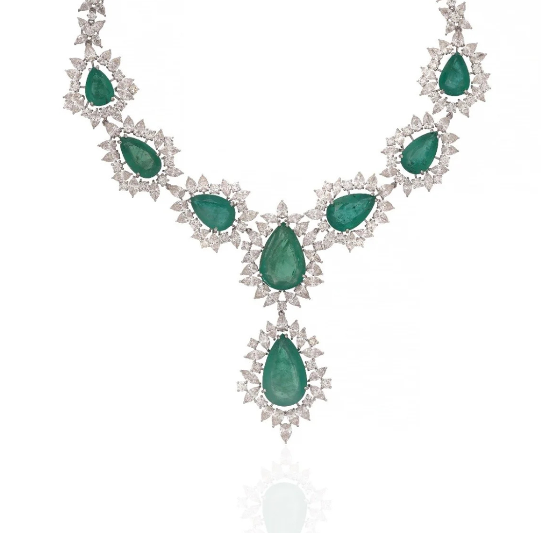 Imperial Diamond Waterfall Statement Necklace in 18K Gold | Luxury High Jewellery