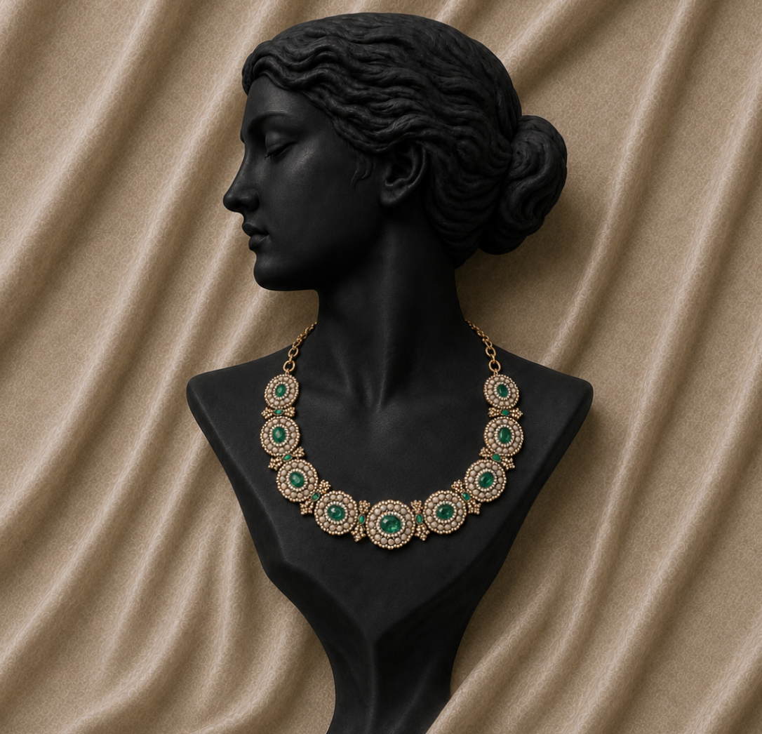 Verde Lumière Emerald Diamond Necklace Set
