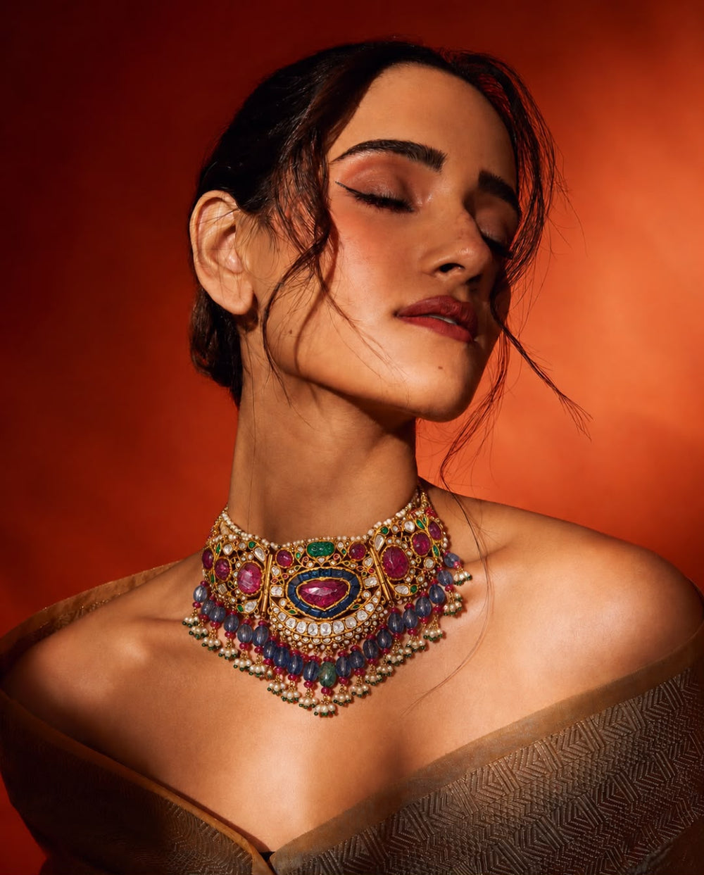 Maharani Polki Kundan Statement Necklace in 22K Gold | Luxury Heritage Fine Jewellery