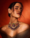 Maharani Polki Kundan Statement Necklace in 22K Gold | Luxury Heritage Fine Jewellery