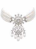 Regalia Pearl Drop Diamond Choker Necklace in 18K Gold | Luxury Fine Jewellery