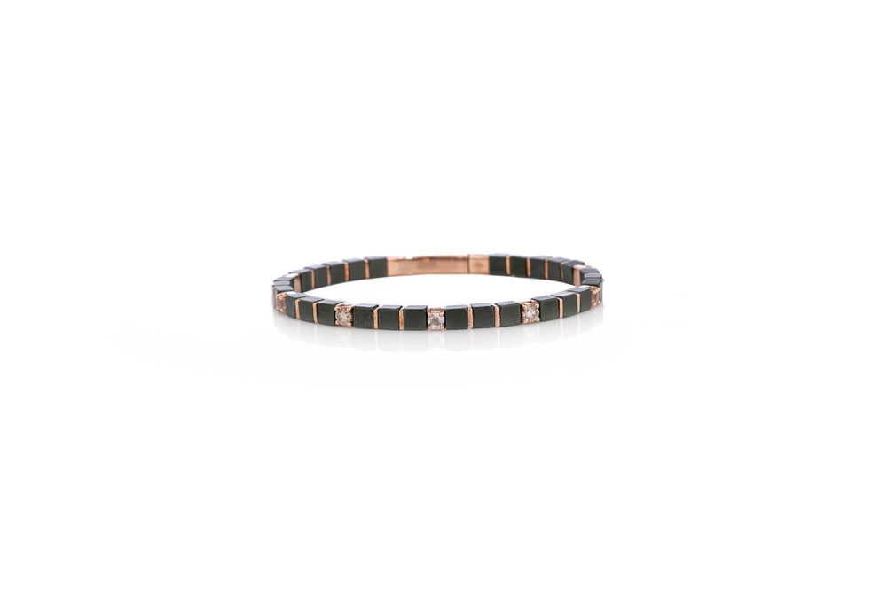 14K White Gold Black Diamond Tennis Bracelet