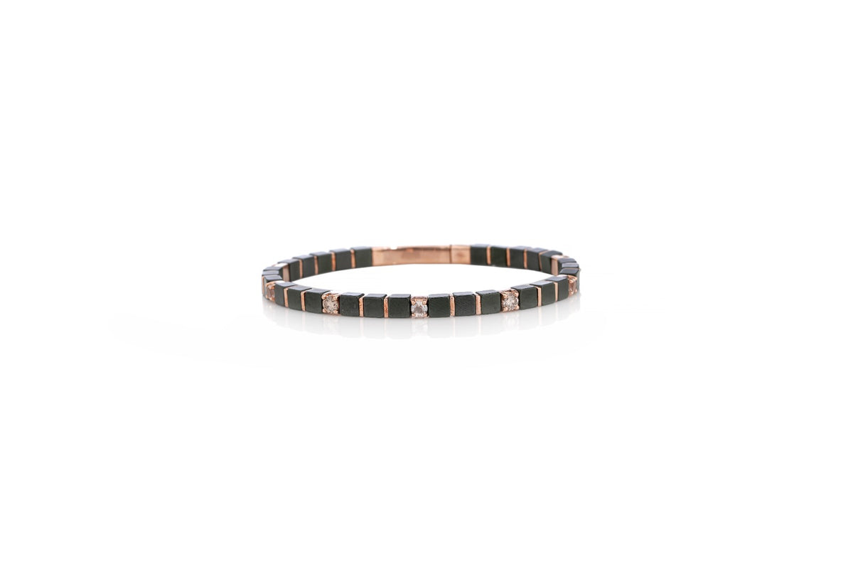 14K White Gold Black Diamond Tennis Bracelet