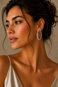 Izzari Trinity Diamond Minimal Stud Earrings