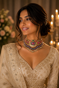 Maharani Polki Kundan Statement Necklace in 22K Gold | Luxury Heritage Fine Jewellery