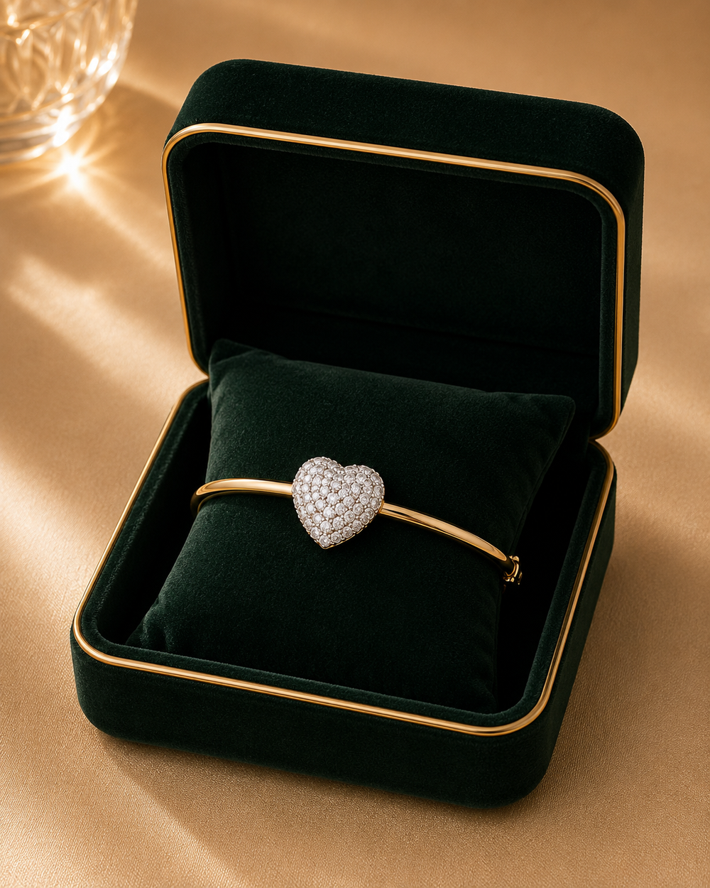 Disco Heart Sugar Diamond Bracelet in 18K Yellow Gold