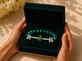 Jasmine Charm Malachite Diamond Bracelet in 18K White Gold