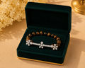 Jasmine Charm Tiger Stone Diamond Bracelet in 18K White Gold