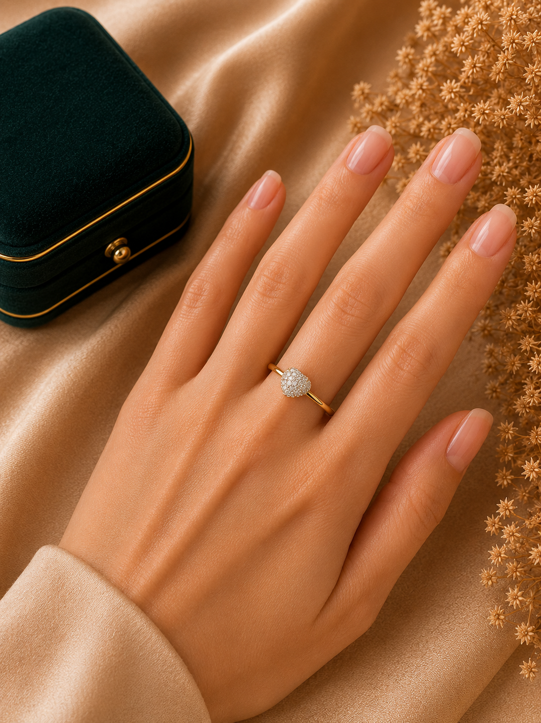 Aurora Pear Halo Ring
