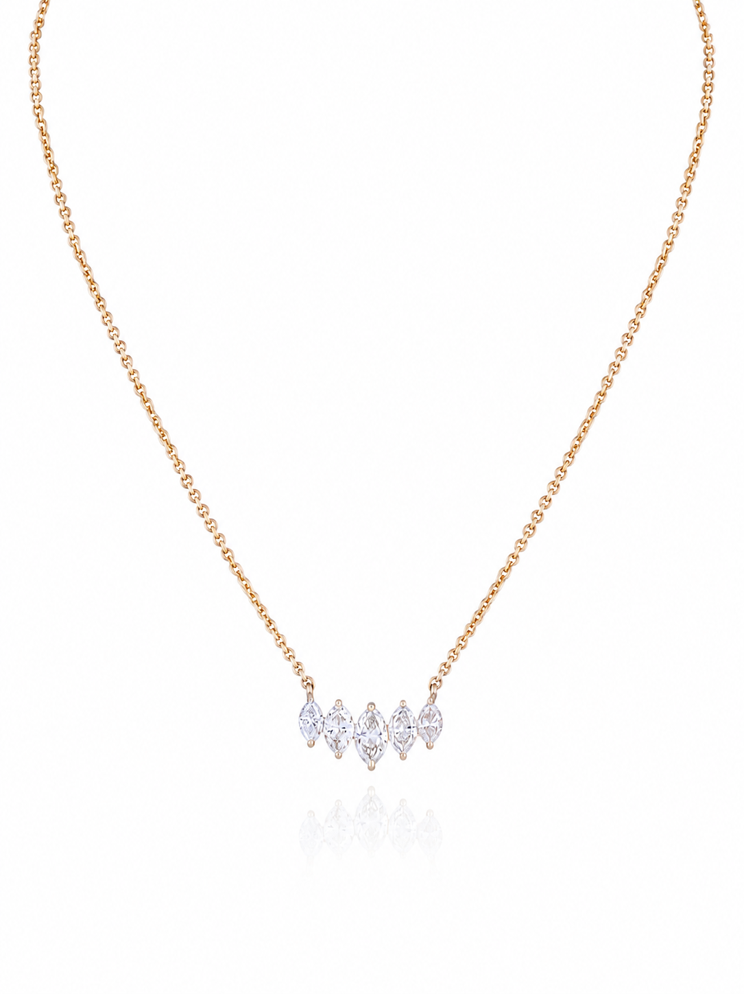 Tiara Marquise Diamond Pendant Necklace in 18K Gold