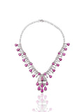 Izzari Ruby Elegance Diamond Necklace in 18K Gold