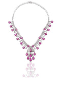 Izzari Ruby Elegance Diamond Necklace in 18K Gold