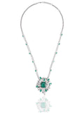 Izzari Emerald Grace Diamond Necklace in 18K Gold