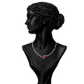 14K White Gold Ruby Diamond Necklace