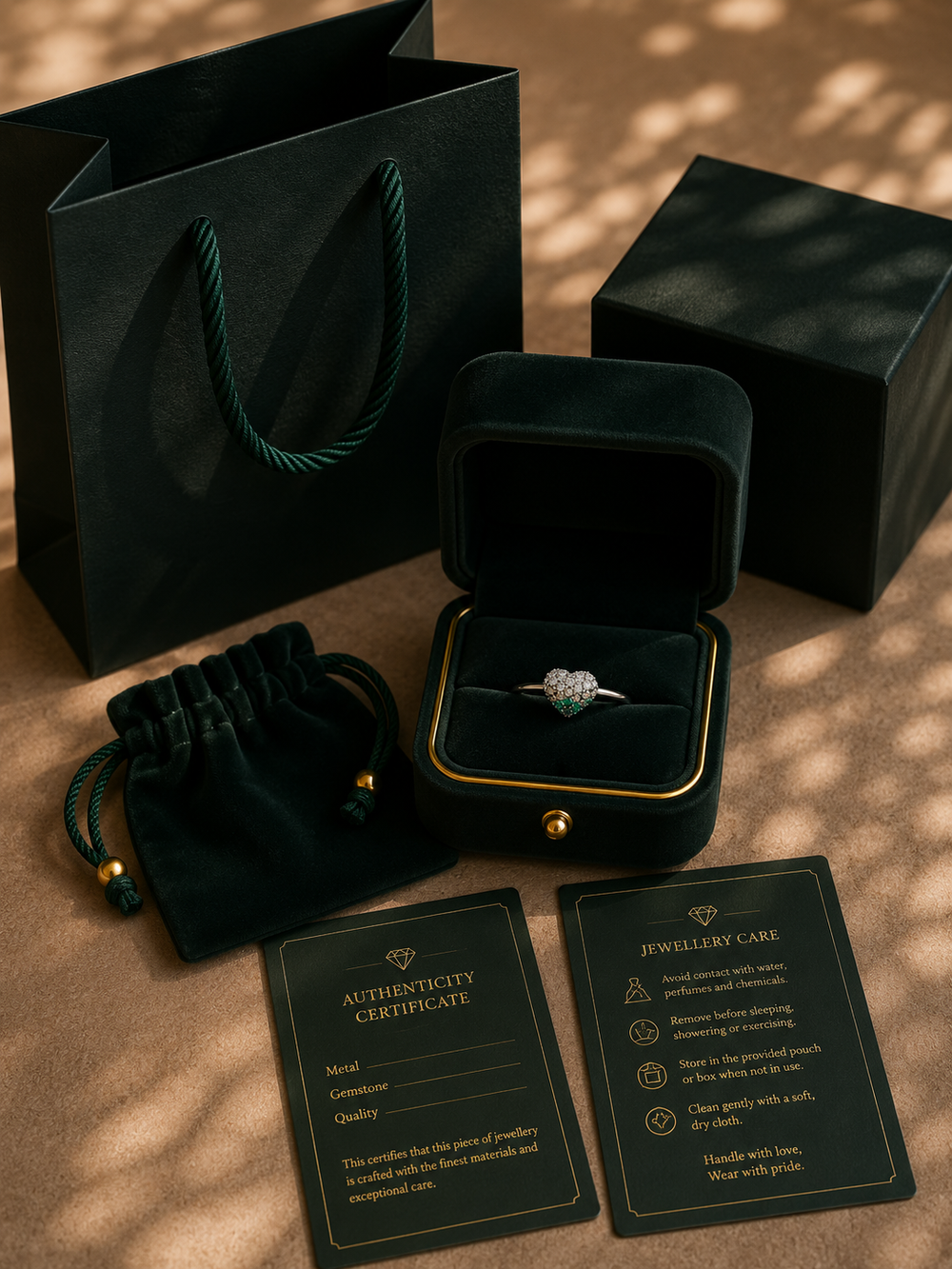 Celeste Heart Solitaire Ring