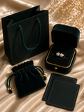 Twin Heart Pavé Diamond Ring in 18K Gold