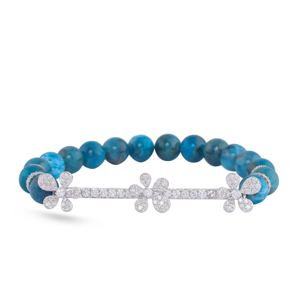 Jasmine Aqua Celeste Diamond Bracelet in 18K White Gold
