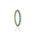 Columbian Emerald Heart Princess Diamond Bracelet in 18K Gold