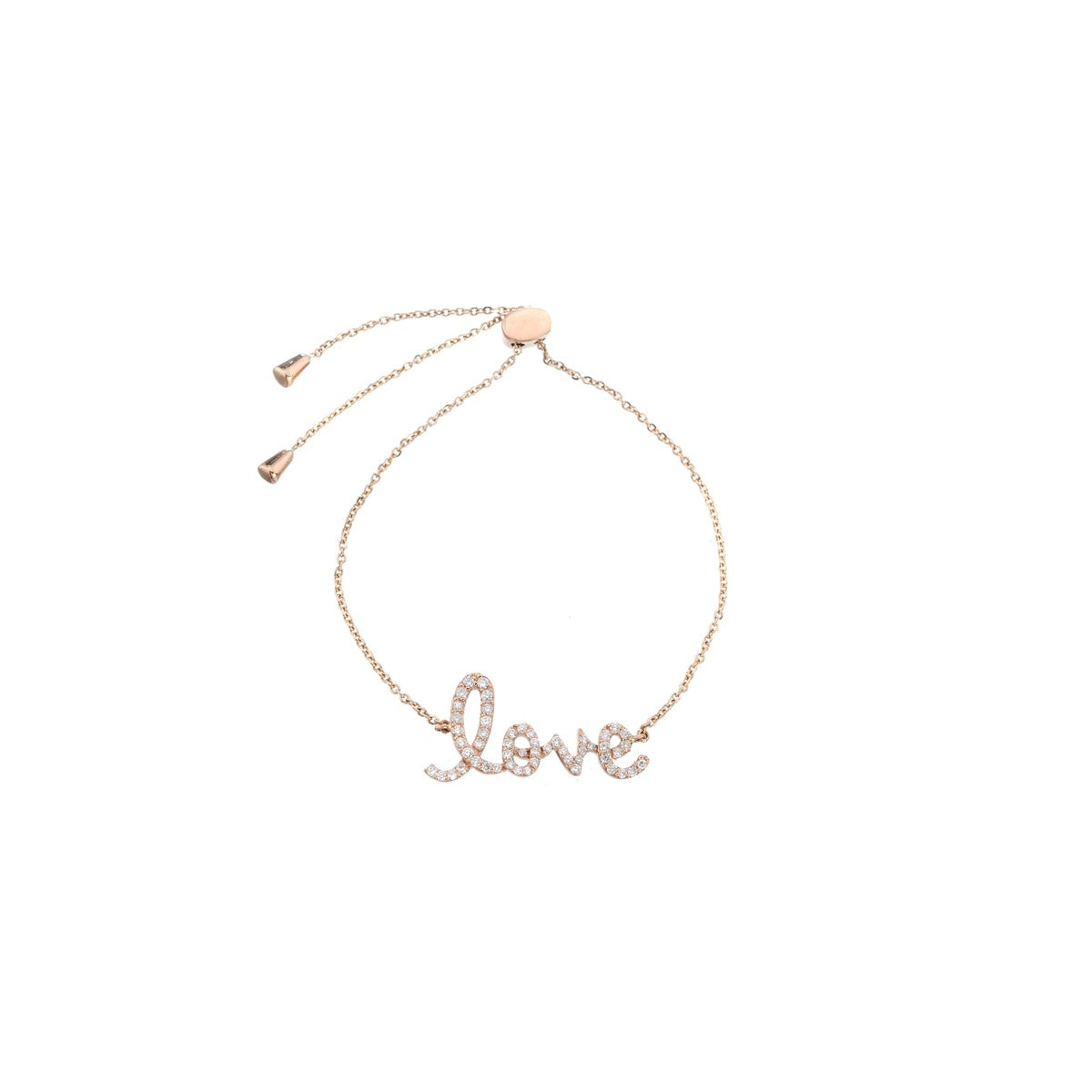 Lunelle Diamond Love Chain Bracelet in 18K Gold