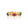 Navratan Polki Heritage Bracelet in 18K Gold