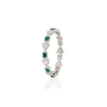Emerald Trillion Solitaire Diamond Bangle in 18K Gold
