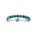 Jasmine Charm Malachite Diamond Bracelet in 18K White Gold